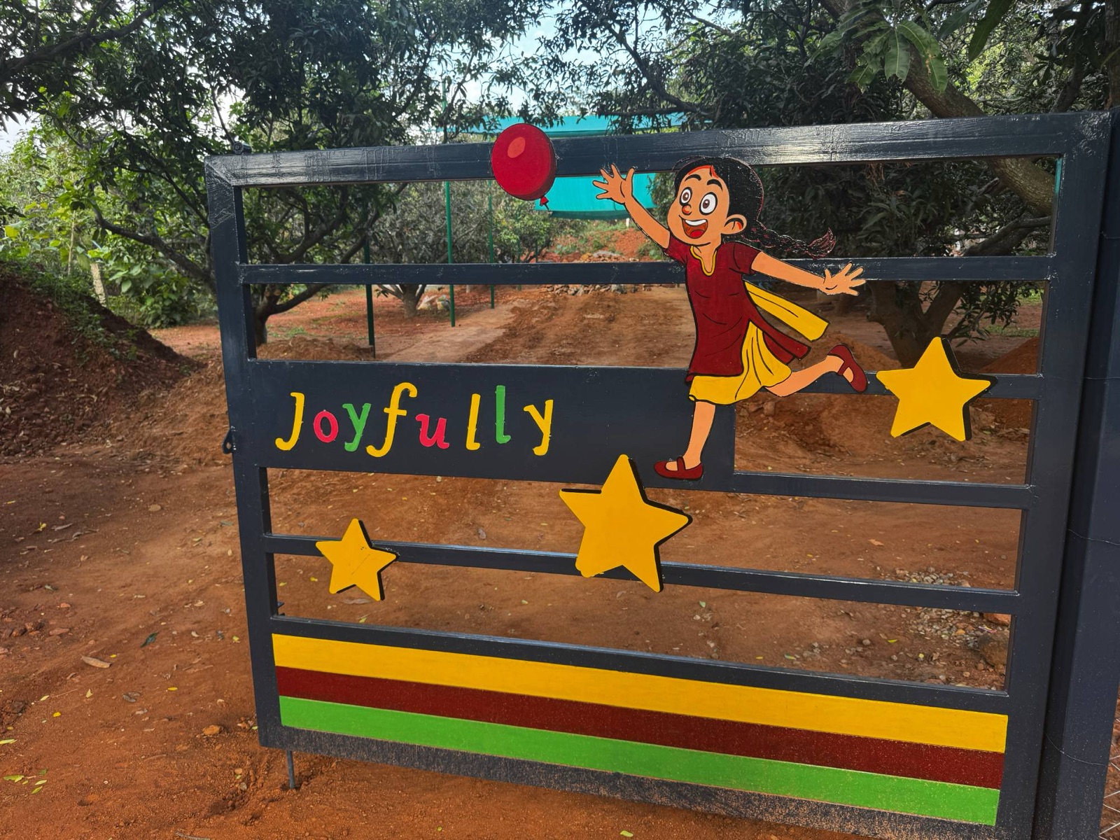 The gate of the school in Lingavadi, about an hour outside Madurai.